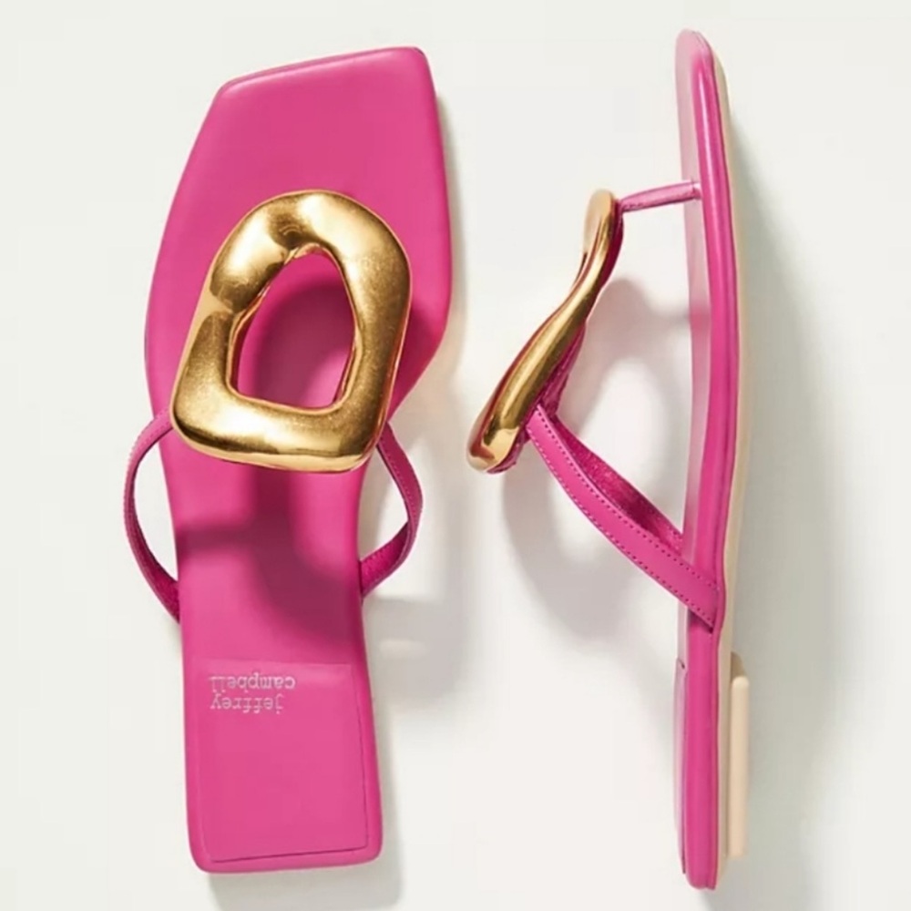 Jeffrey Campbell Hot Pink Sandal with Gold Accent